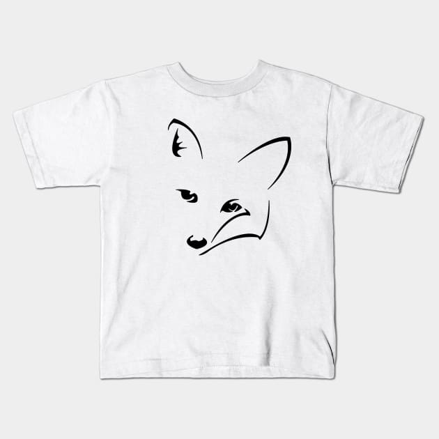 Friendly Fox Face Kids T-Shirt by Qwerdenker Music Merch